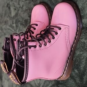 Dr. Martens Girls Light Pink Zip Up Combat Boots Size 10